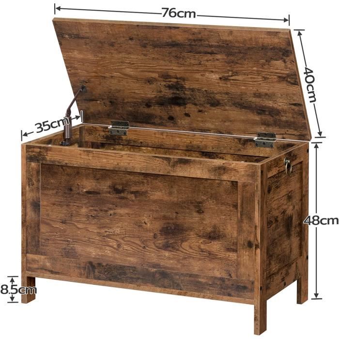 IDMARKET Banc coffre rangement sur pieds 76 cm tissu bleu canard - Maison