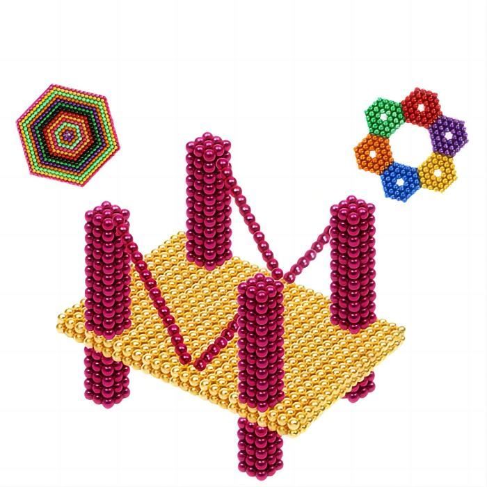 Acheter 5MM 1000 512 216 pièces bricolage boules magnétiques enfants  enfants blocs de construction magnétiques Buckyballs polychrome  divertissement décompression Neocube Puzzle jouets