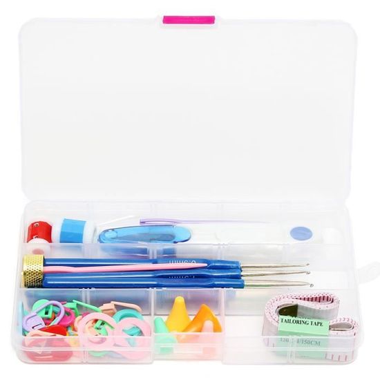 Kit 16 Crochets à Tricoter Avec Poignée Ergonomique 0.5-2.5mm - Aiguilles Dentelle Acier Inoxydable