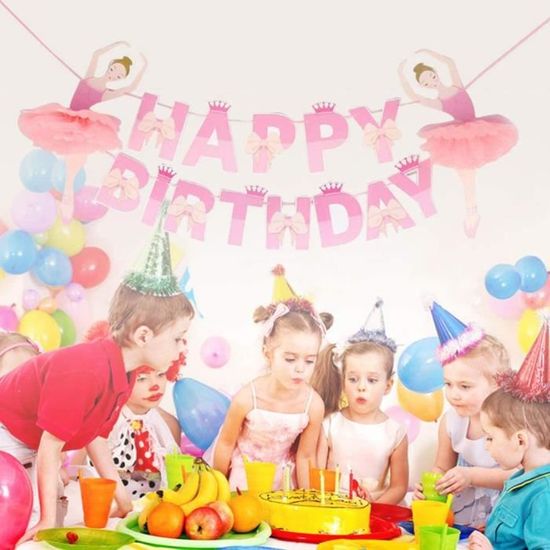 Bannieres Amosfun Anniversaire Banniere Ballerine Papier Joyeux Anniversaire Banniere Ballerine Danseuse Banniere Guirla Cdiscount Maison