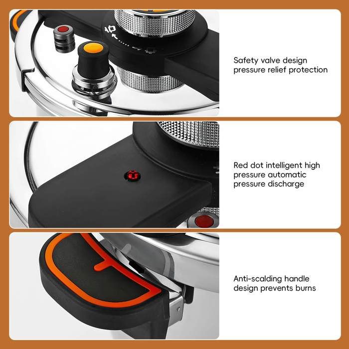 Autocuiseur en acier inoxydable, alliage d'aluminium antidéflagrant, boîte à pression inférieure composée pour cuisinière à gaz, cuisinière à induction (3 L
