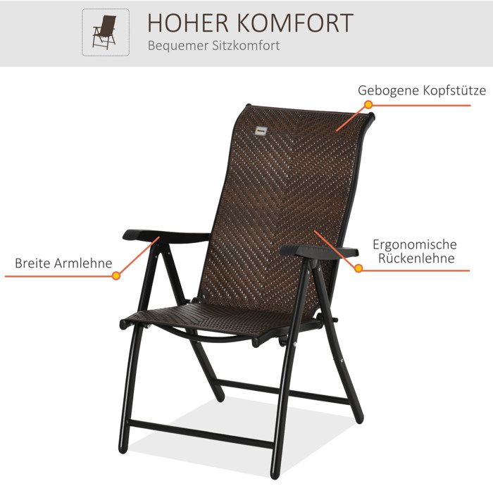 Chaise De Camping Pliante Avec Parasol - Stable Sur Sable, Pour Plage, Jardin Et Pique-nique