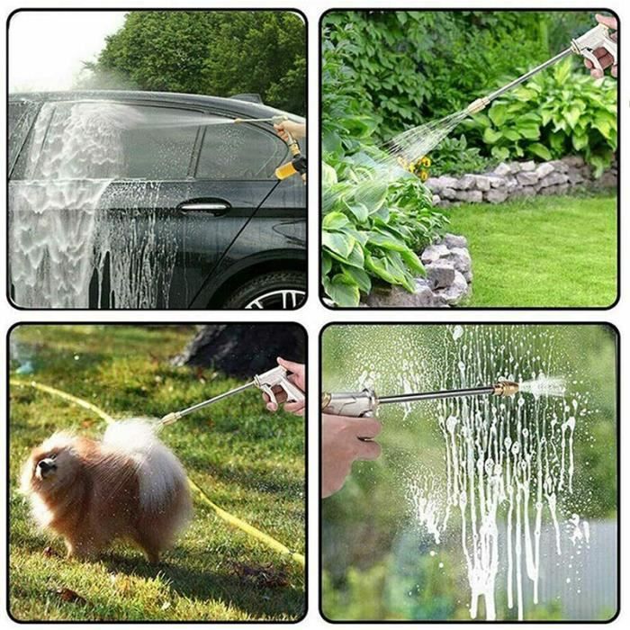 NIYATA Pistolet à Eau Haute Pression En Métal Avec Buse Rotative - Arrosage Jardin Et Lavage Voiture