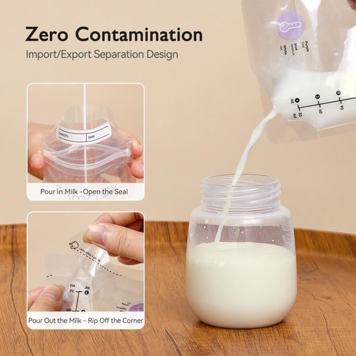 Lot de 25 sachets de conservation pour lait maternel Philips AVENT -  transparent, Puériculture