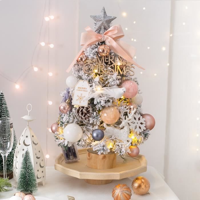 Mini Sapin De Noël Artificiel 45cm Avec Guirlande LED Et Décorations - Déco De Table Ou D'Appartement
