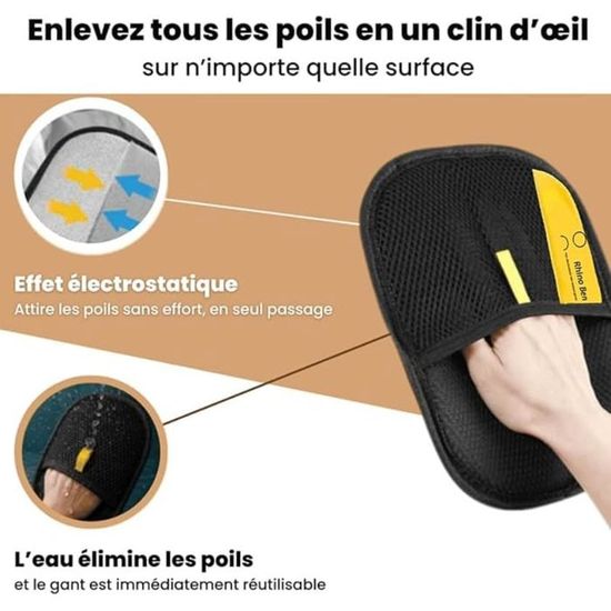 Gant Anti-Poils Le Comptoir Animalier - Réutilisable, Écologique, Pour Enlever Les Poils De Chien, Chat, Canapé Et Vêtements