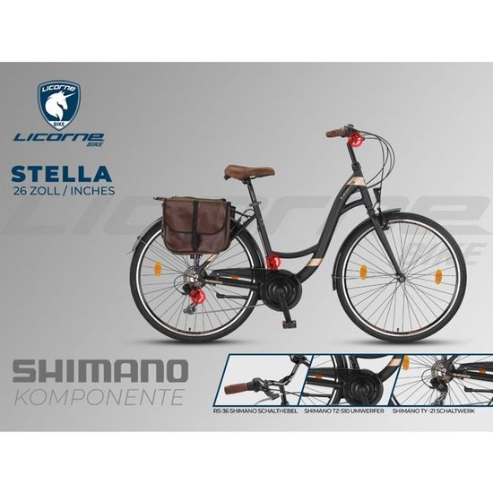 Ks Cycling Bicycle Ladies Bicycle Vélo de ville 6 vitesses Balloon 28 pouces bleu - 48 cm
