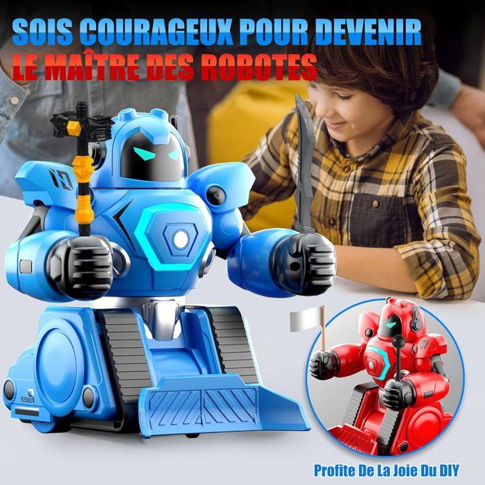 Voiture Télécommandée Avec Spray Et Lumières,Robot Convertible En