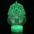 3D Illusion Lumi&egrave;res Lampe, 3D Lampe Visuelle Sphinx Veilleuse Enfant Fille Cadeaux parfaits pour les enfants et les AM3039-0