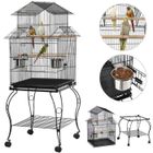 Yaheetech Cage oiseaux sur Roulettes Perruche Perroquet Canari Calopsitte Conure Pinson Inséparable Exterieur 59 x 59 x 139,5 cm