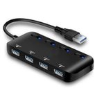 GORIFEI® Hub USB 3.0 Multiprise, Multi 4 Ports USB Multiple Ultra Fin avec Voyants de Commutateurs