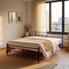 H.J WEDOO Lit Double en métal Design Cadre de lit 140x190cm-Noir