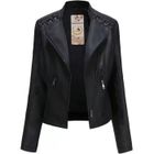 Veste en cuir pour Femmes - MOBIGARLAN - Slim Fit - Grande taille - Noir - FBC79