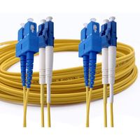 Elfcam® - Câble à Fibre Optique SC-UPC à LC-UPC OS2 Monomode Duplex 9-125um LSZH (10m, Lot de 2)