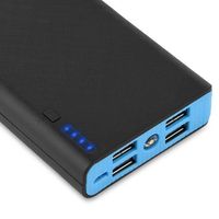 MAD 20000mAh Ultra-grande capacité 4 sortie USB Charge rapide boîtier de banque d'alimentation mobile Kit de bricolage bleu