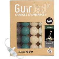 Guirlande lumineuse boules coton LED USB - Veilleuse bébé 2h -  3 intensités - 24 boules 2,4m - Sauvage