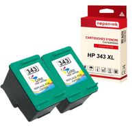 NOPAN-INK - x2 Cartouches compatibles pour HP 343 XL 343XL (C8766EE) compatibles HP HP PhotoSmart C 3100 3110 3125 3135 3140 3150 3