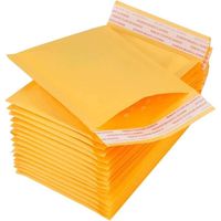 100 Pcs Enveloppes à bulles d'air,Enveloppes Matelassées, Enveloppe Expedition Imperméable – Jaune, Papier Kraft - 12 x 19.5 CM