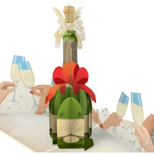 CARTE CORRESPONDANCE Carte Pop Up – Carte Cadeau Champagne 3D – Carte d
