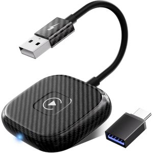Adaptateur CarPlay Sans Fil Pour IPhone - Compatible Voitures Avec CarPlay D'origine (2017+), Plug & Play, Bluetooth 5.3