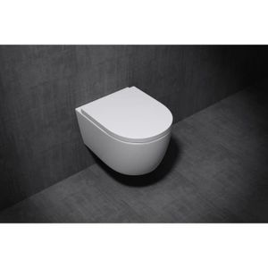 WC - TOILETTES WC suspendu Sogood Aix106 - Cuvette carénée - Double chasse - Sans bride - Blanc