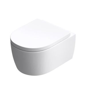 WC - TOILETTES Mai & Mai WC suspendu sans bride en céramique blanc toilette mural complet abattant avec frein de chute A106