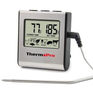 ThermoPro TP20 Thermomètre de Cuisson Numérique à Distance avec Sondes  Double Minuterie et Température Préréglée pour Les Alimen265 - Cdiscount  Maison