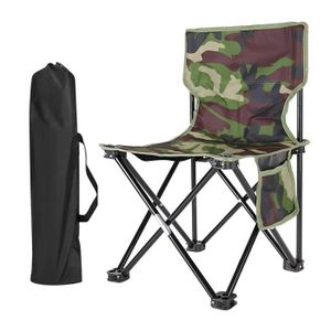 Homecall Chaise de camping pliable ronde, avec poche isotherme et