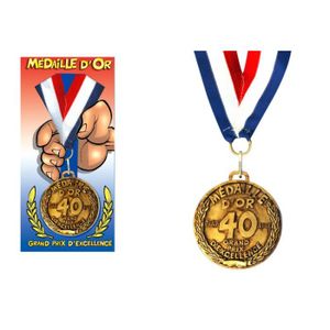 BÂTON - ÉPÉE - BAGUETTE Médaille d'or anniversaire 40 ans