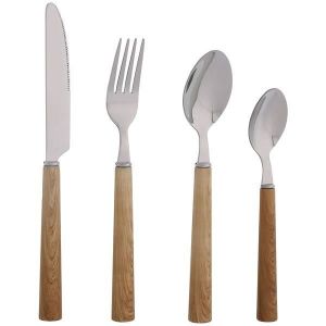 Ménagère 24 pièces - JEAN DUBOST - Round - Manche en ABS effet bois