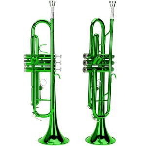 TROMPETTE Mothinessto Trompette Professionnelle Trompette en laiton, Instrument à vent de musique avec ensemble musique trompette Vert