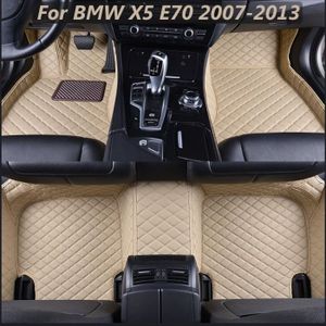 Cobear Tapis de Sol de Voiture sur Mesure en Cuir pour B M W X6 E71 2008-2014 Pleine Protection Nettoyage Interieur Voiture Beige 1 Set