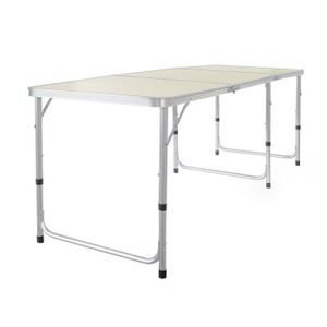 TABLE DE CAMPING Toboli Table de camping pliante 180x60x70cm Réglable en hauteur 55/62/70cm Polyvalente Portable