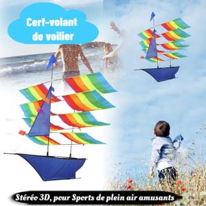 CERF-VOLANT FAN Cerf-Volant de Voilier Arc-en-Ciel énorme 3D avec Polyester pour Les Loisirs de Plein Air 18