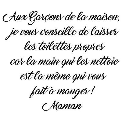 Sticker Citation Texte Aux Garcons De La Maison Les Toilettes Propres 90x108 Cm Noir Tex058 Achat Vente Stickers Cdiscount