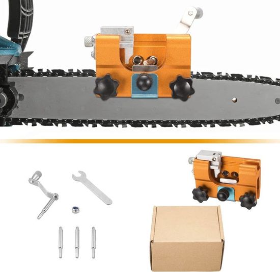 Aiguiseur De Chaîne Tronçonneuse - Portable, Rapide - Pour Chaînes 35,6 à 50,8 Cm - Jaune - 10