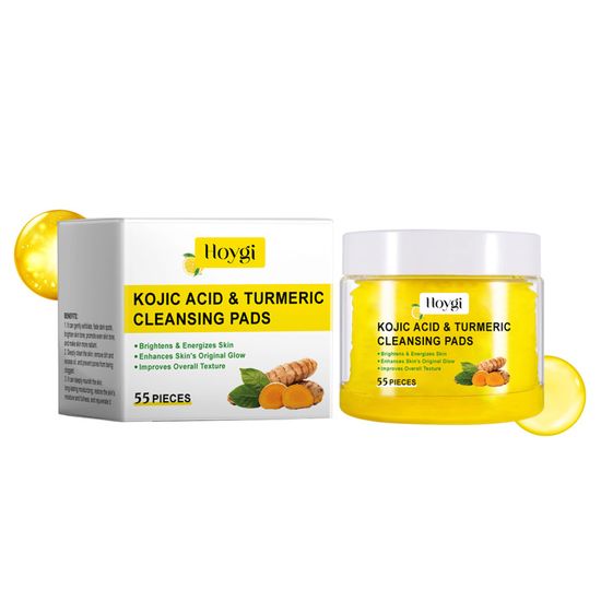 JSBNQRMZ Tampons Nettoyants à L'Acide Kojique Et Curcuma - Lot De 30 | Anti-Taches, Cicatrices D'Acné, Peau Terne - Soin Visage Daily