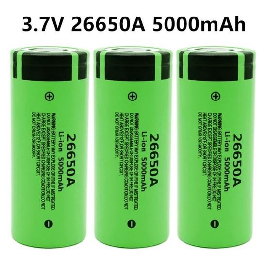 4 Piles Rechargeables 3,7V 5800mAh - Pour Lampe Torche LED, Frontale, Appareils électroniques
