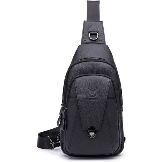 OZUKO Sac à Dos à Bandoulière Pour Homme, Sac à Bandoulière Imperméable, Sac De Poitrine Léger Et Décontracté, Noir