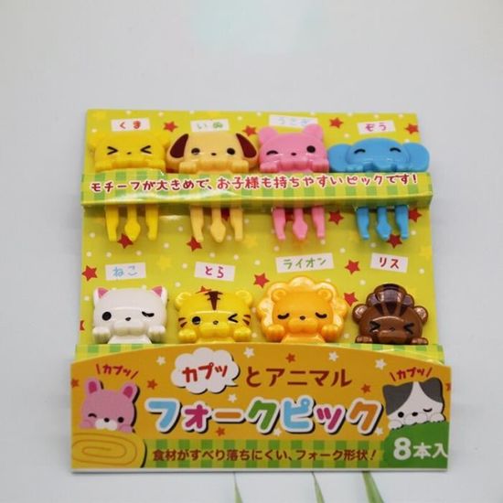 Lot De 10 Fourchettes Apéritif Enfant, Animaux, En Plastique, Pour Fruits Et Décoration