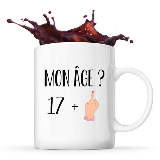 Cadeau humoristique avec mug 18 ans Anniversaire REF/MUGA01