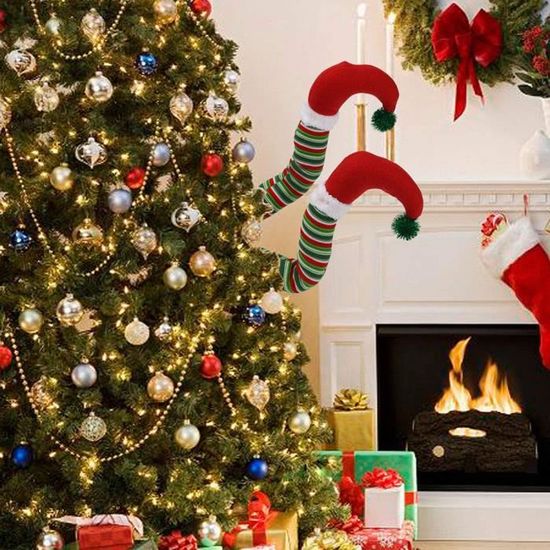 Décorations Noël Jambes - Ornements Drôles Sapin Cheminée Maison Fêtes