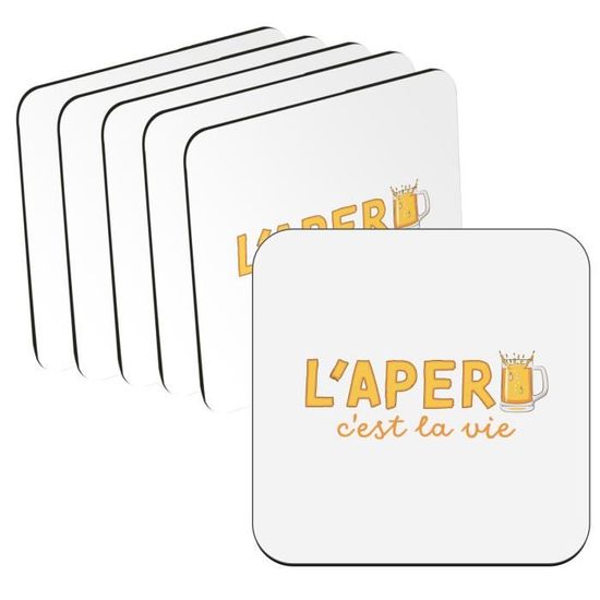 Lot De 4 Dessous De Verre Humoristiques – L'Apéro Recrute – French Coasters (Neuf)
