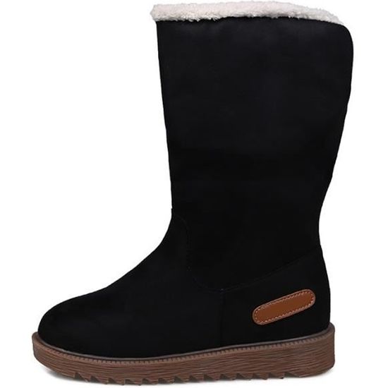 Bottes De Randonnée Neige Chaudes Et Imperméables Femme, NH100 Scratch Noir