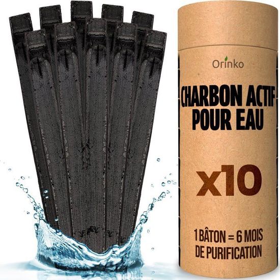 Charbon Actif Binchotan 10 Bâtons - Filtre à Eau Naturel Pour Carafe Et Gourde