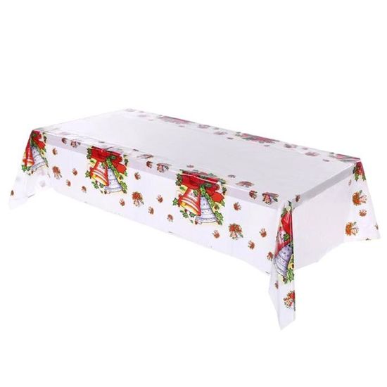 1pc Nappe de Noël Table de Noël Tissu ChristMastable Couverture Christmastable Nappe de décoration de Noël pour une cuis,îner, Bell