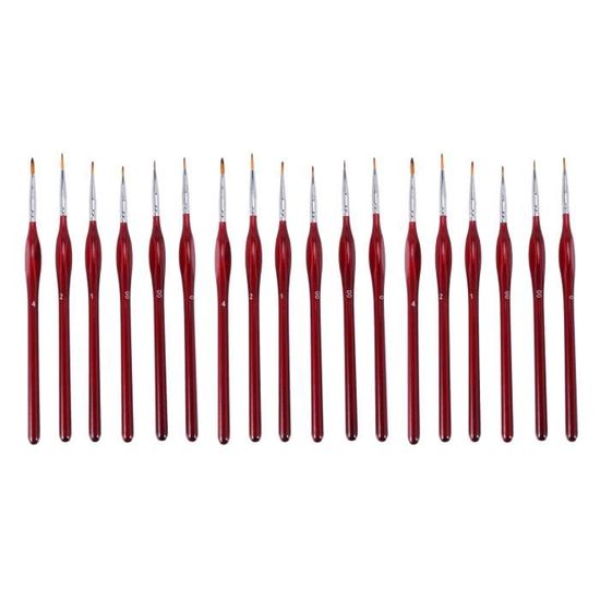 18 Pieces Pinceaux Fins - Ensemble de Pinceau de Peinture AU Detail - pour Acrylique, Aquarelle