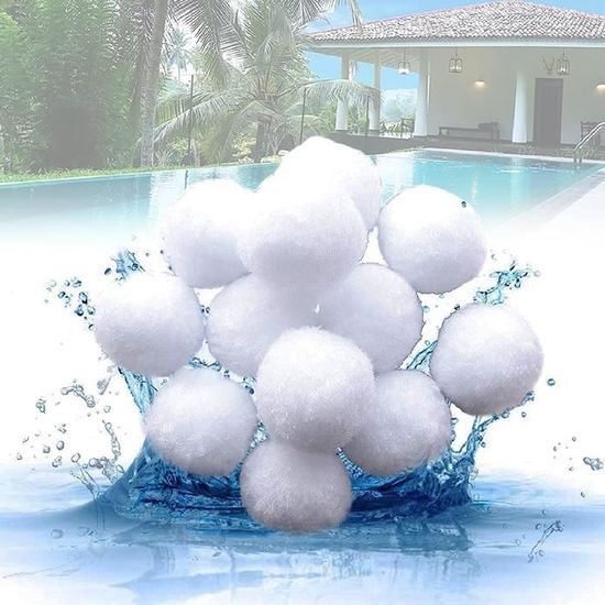 MOYKSRR Balles Filtrantes, 1500g Boules De Filtre De Piscine Reutilisable Pool Filter Balls Balles De Filtration Pour Remplace