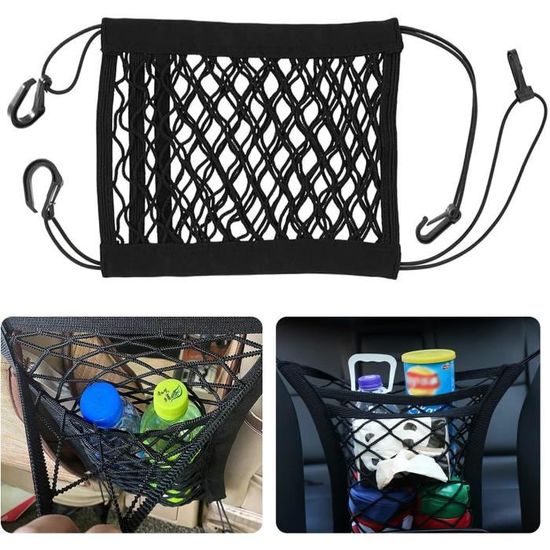 Filet De Rangement Suspendu 4 Compartiments - Lot De 2 Pour Jouets, Peluches, Vêtements (Gris)