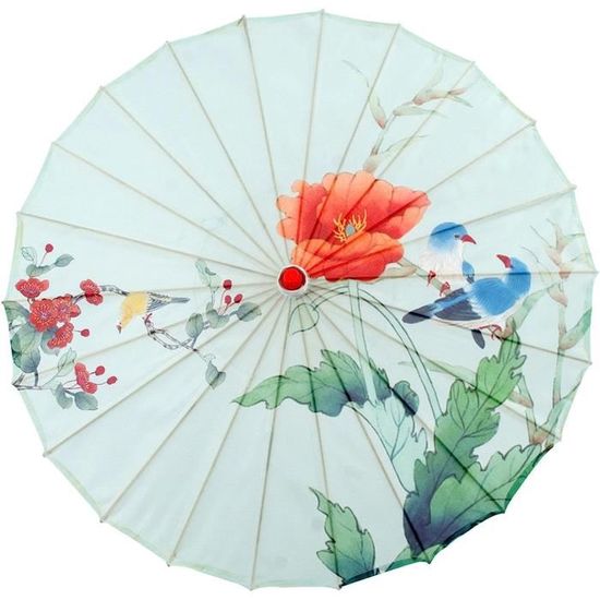 Parapluie En Papier Huilé Chinois – Motif Floral, Structure Bambou, Pour Décoration, Photo, Danse Ou Mariage